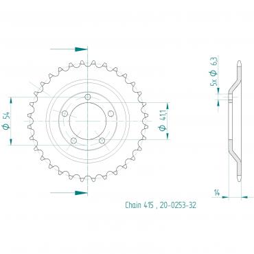 ESJOT  Sprocket 32 Z