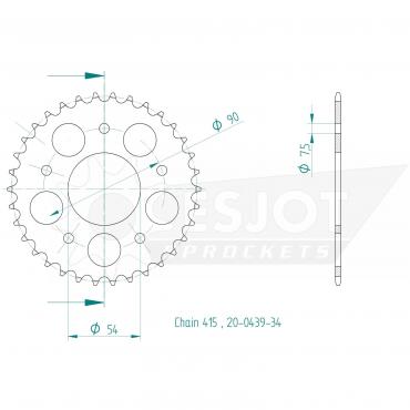 ESJOT  Sprocket 34 Z