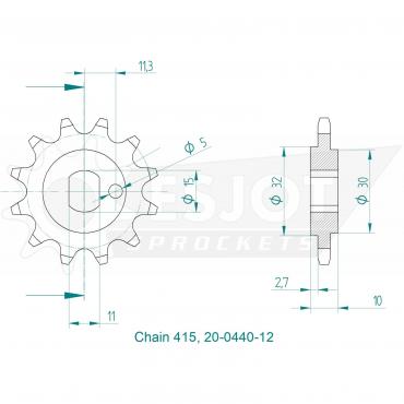ESJOT Front Sprocket 12 Z