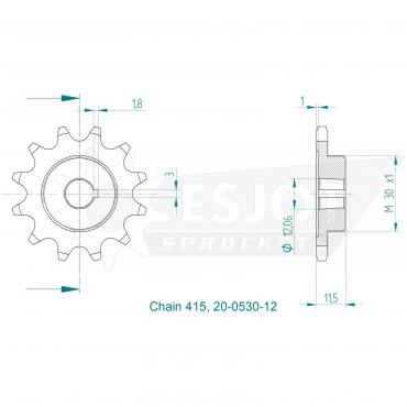 ESJOT Front Sprocket 12 Z