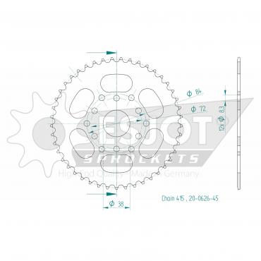 ESJOT  Sprocket 45 Z