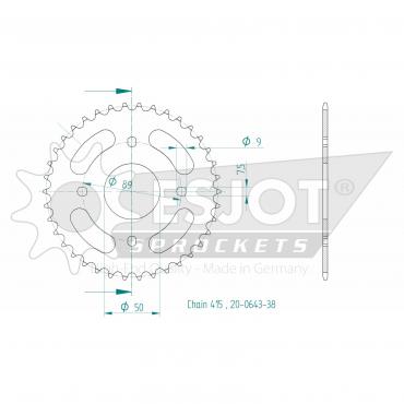 ESJOT  Sprocket 38 Z
