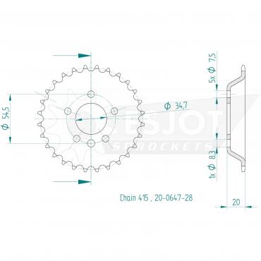 ESJOT  Sprocket 28 Z
