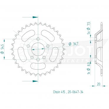 ESJOT  Sprocket 34 Z
