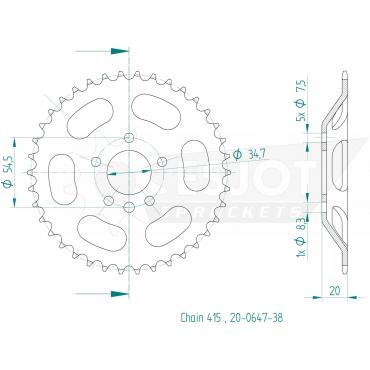 ESJOT  Sprocket 38 Z