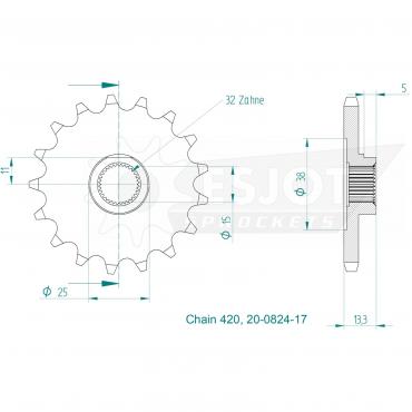 ESJOT Front Sprocket 17 Z