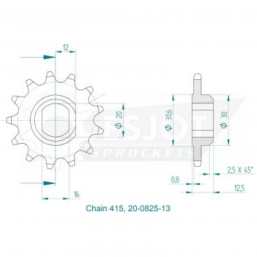 ESJOT Front Sprocket 13 Z