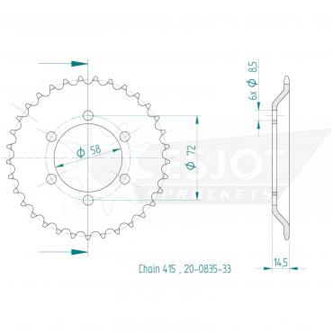 ESJOT  Sprocket 33 Z