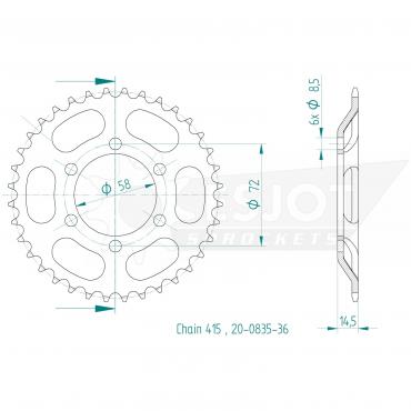 ESJOT  Sprocket 36 Z