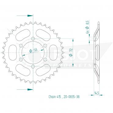 ESJOT  Sprocket 38 Z