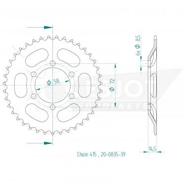 ESJOT  Sprocket 39 Z