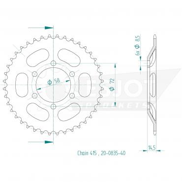 ESJOT  Sprocket 40 Z