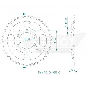 ESJOT  Sprocket 43 Z