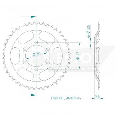 ESJOT  Sprocket 44 Z