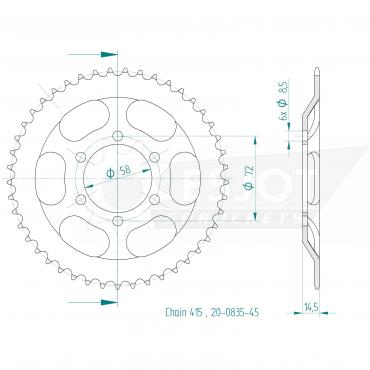 ESJOT  Sprocket 45 Z