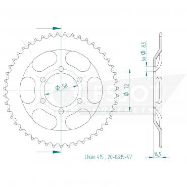 ESJOT  Sprocket 47 Z