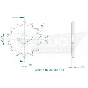 ESJOT Front Sprocket 14 Z