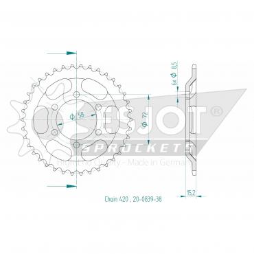 ESJOT  Sprocket 38 Z