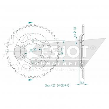 ESJOT  Sprocket 43 Z