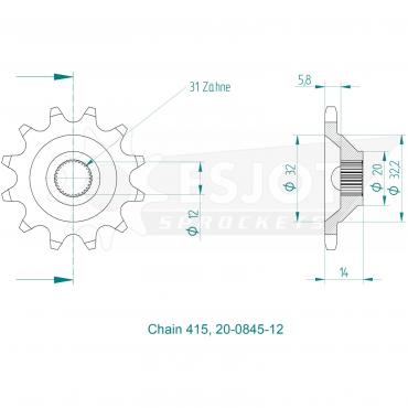 ESJOT Front Sprocket 12 Z