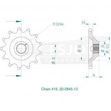 ESJOT Front Sprocket 13 Z