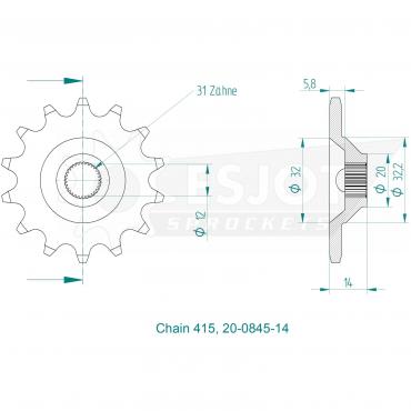 ESJOT Front Sprocket 14 Z