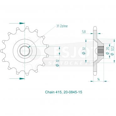 ESJOT Front Sprocket 15 Z