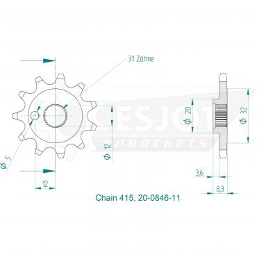 ESJOT Front Sprocket 11 Z