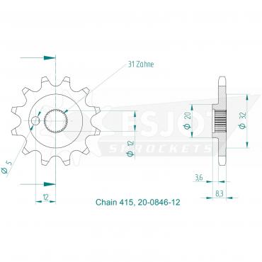 ESJOT Front Sprocket 12 Z