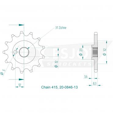 ESJOT Front Sprocket 13 Z