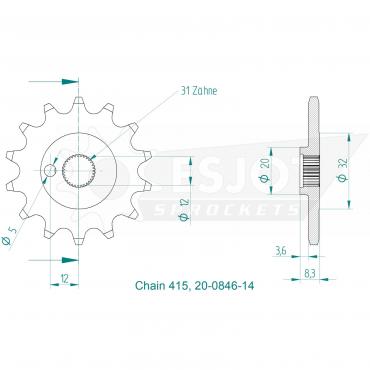ESJOT Front Sprocket 14 Z