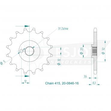 ESJOT Front Sprocket 16 Z