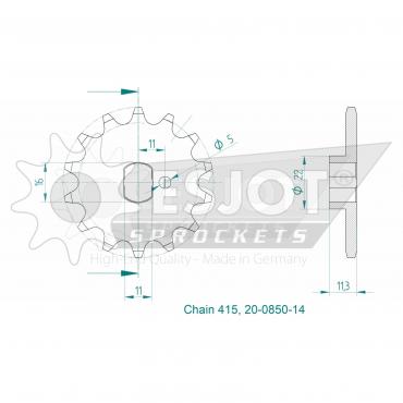ESJOT Front Sprocket 14 Z