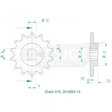 ESJOT Front Sprocket 14 Z