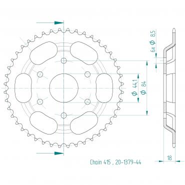 ESJOT  Sprocket 44 Z
