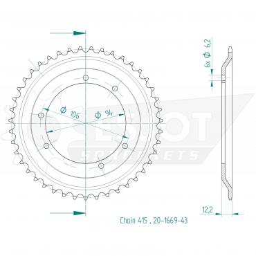 ESJOT  Sprocket 43 Z