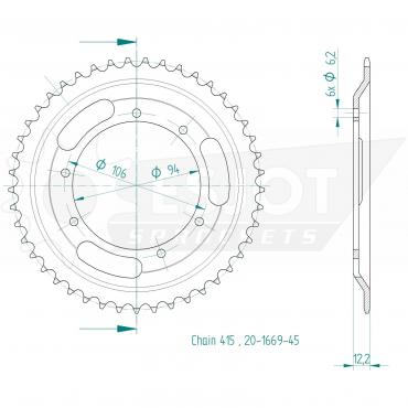 ESJOT  Sprocket 45 Z