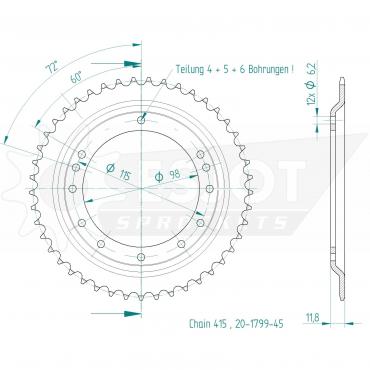 ESJOT  Sprocket 45 Z