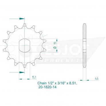 ESJOT Front Sprocket 14 Z