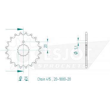 ESJOT Front Sprocket 20 Z