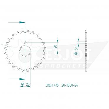 ESJOT  Sprocket 24 Z