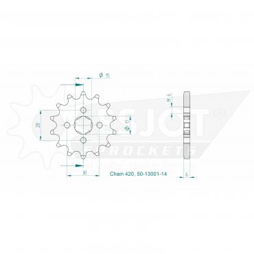 ESJOT Front sprocket 14 Z