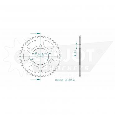 ESJOT Sprocket steel 42 Z