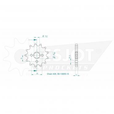 ESJOT Front sprocket 13 Z