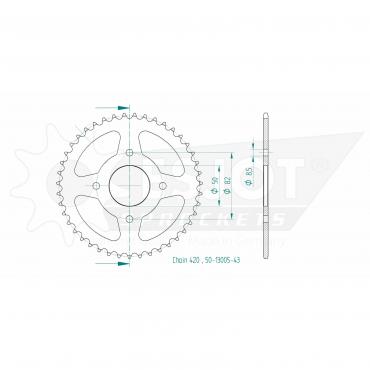 ESJOT Sprocket steel 43 Z