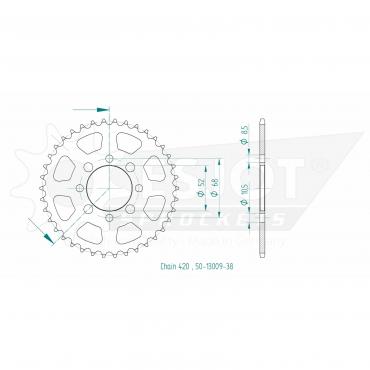 ESJOT  Sprocket 38 Z