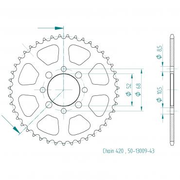 ESJOT  Sprocket 43 Z