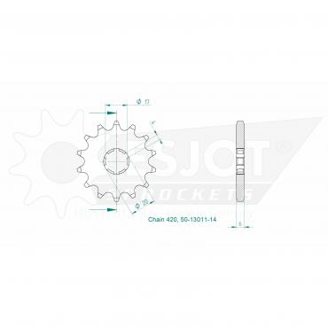 ESJOT Front Sprocket 14 Z