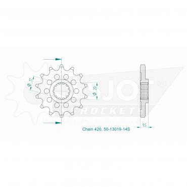 ESJOT Sport front sprocket (420) 14 Z