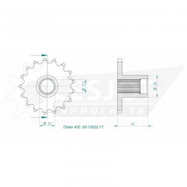 ESJOT Front Sprocket 17 Z